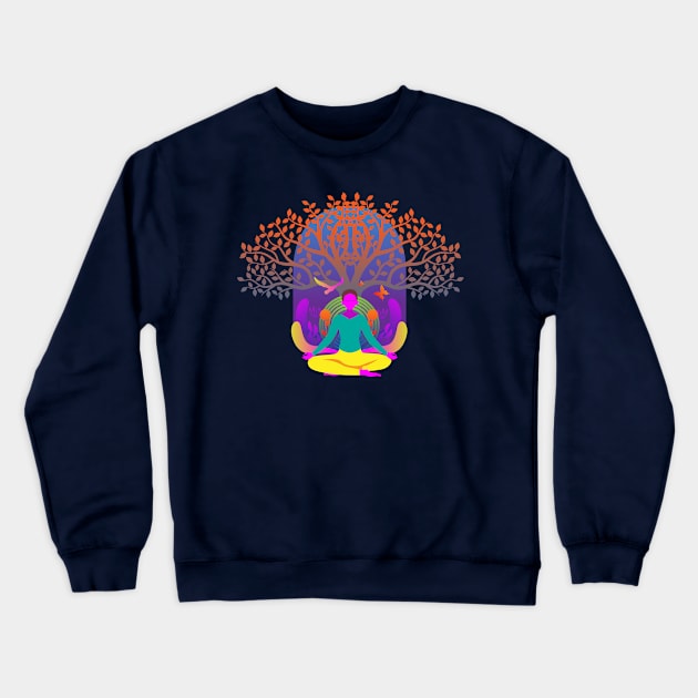 Yoga Dream Cool Vector Design art Crewneck Sweatshirt by RJ-Creative Art